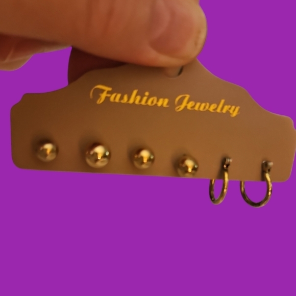 3/$30 One Pair Huggie Earrings and Four Single Ball Post Earrings - Picture 1 of 3